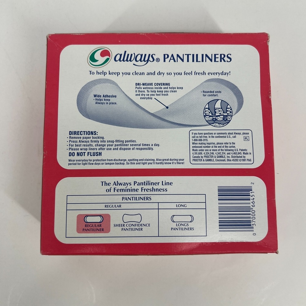 Always Vintage Pantiliners with DRI-Weave Regular L - 63 Liners (Few Missing) - Picture 6 of 10